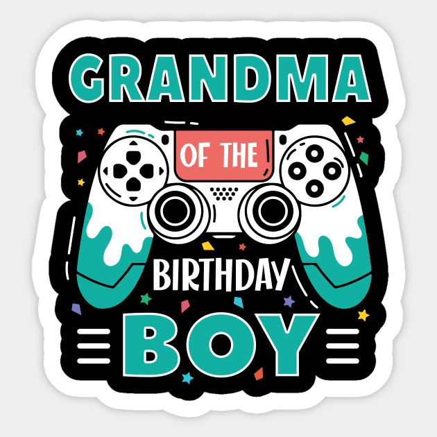 grandma Of The Birthday Boy Video Game B-day Gift For Boys Kids Sticker by Patch Things All